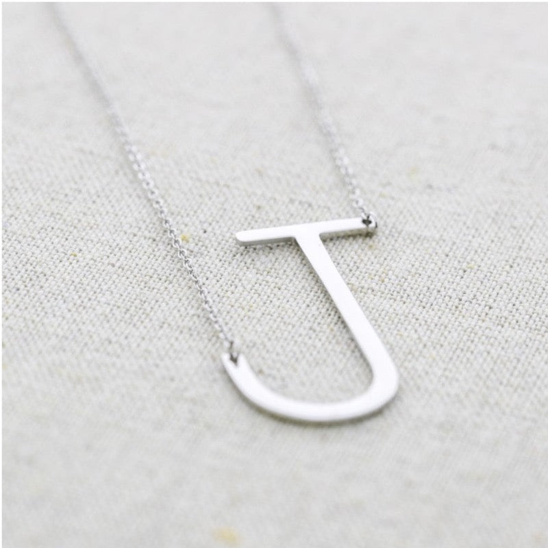 Collares con iniciales grandes - Plata - J