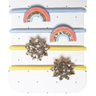 Kids Hair Ties -Sparkle Rainbow