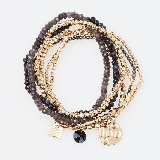 Gold/Black Beaded Bracelet