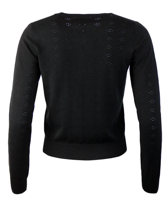 Black Pointelle Cardigan