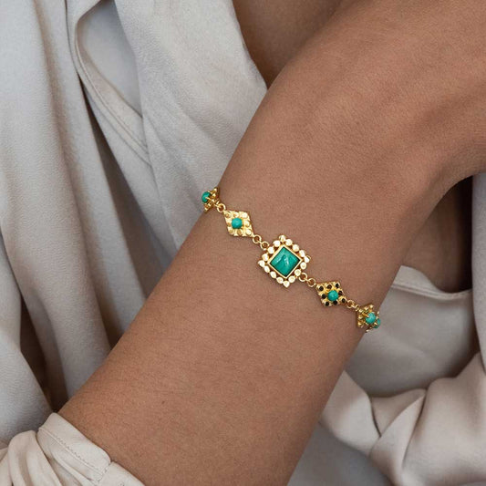 Bracelet multi-pierres en malachite