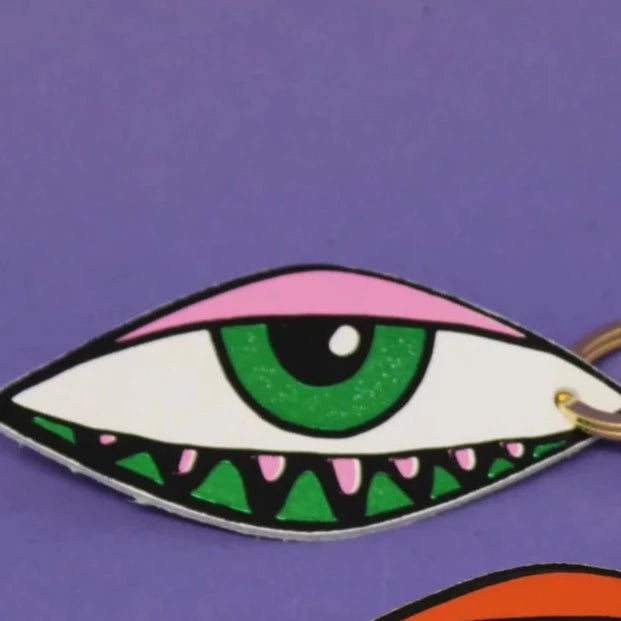 Evil Eye Key Ring - Pink/Green