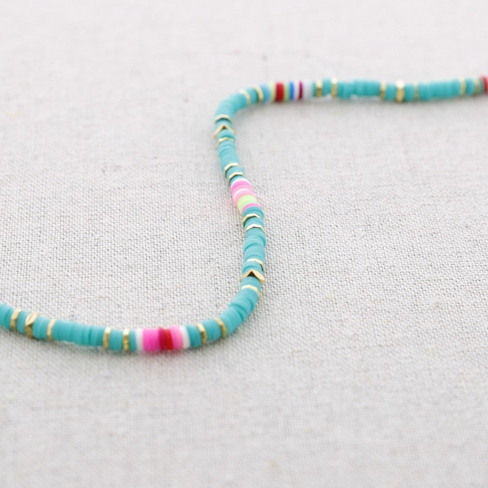 Bright Bead Necklace/Bracelet - Turquoise