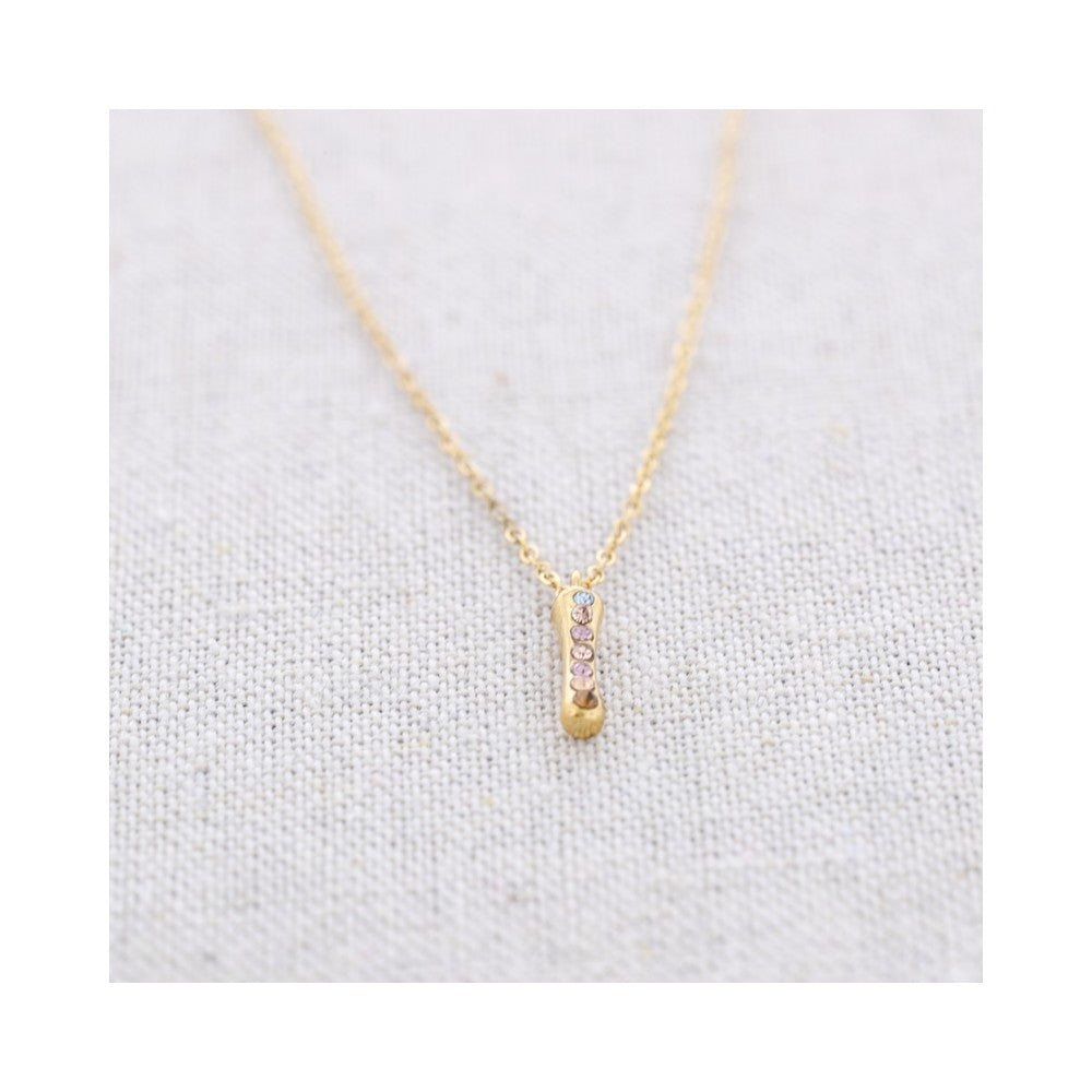 Crystal Initial Necklaces - Gold