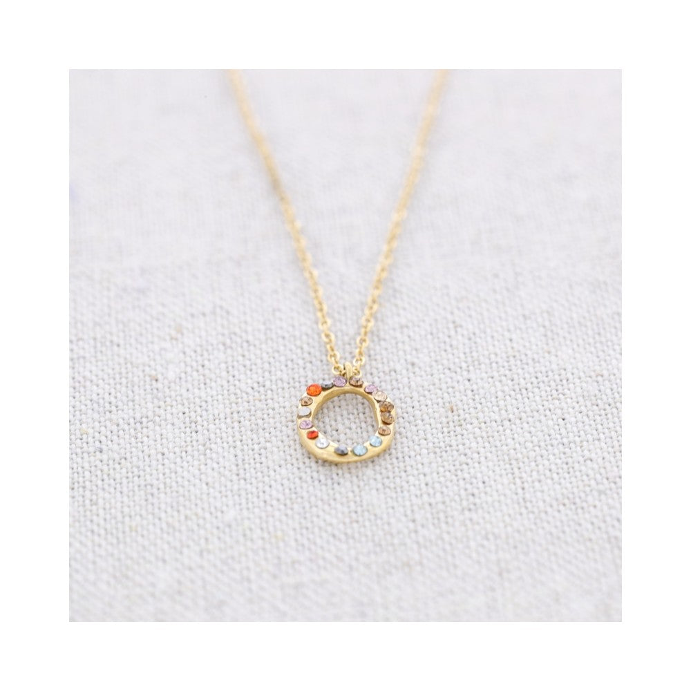 Crystal Initial Necklaces - Gold