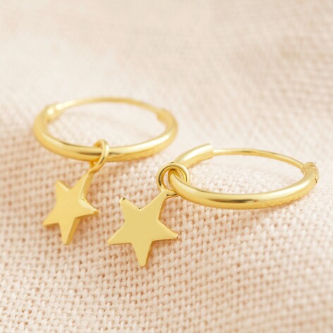 Small Gold Star Hoops