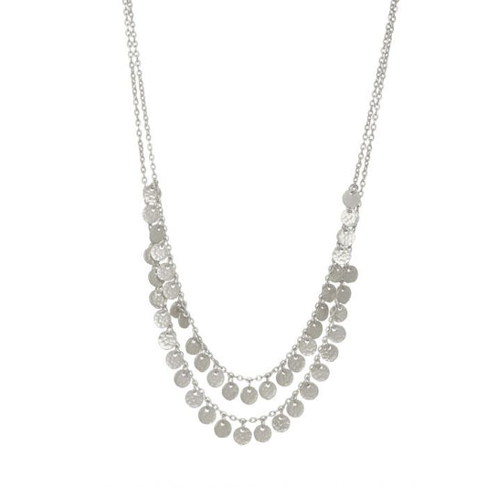 Collar de monedas de dos hileras - Plata