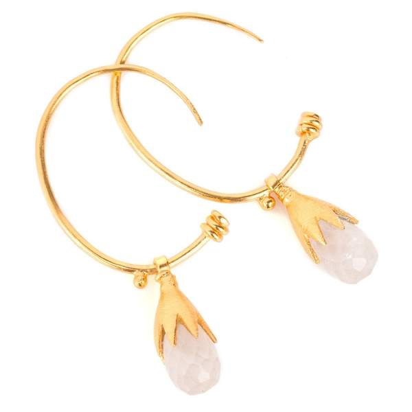 Boucles d'oreilles pendantes rose pâle