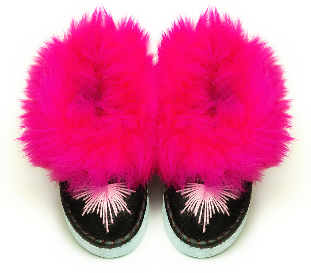 Super Fluffy Slippers - Bright Pink