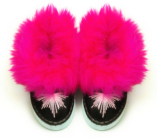 Super Fluffy Slippers - Bright Pink