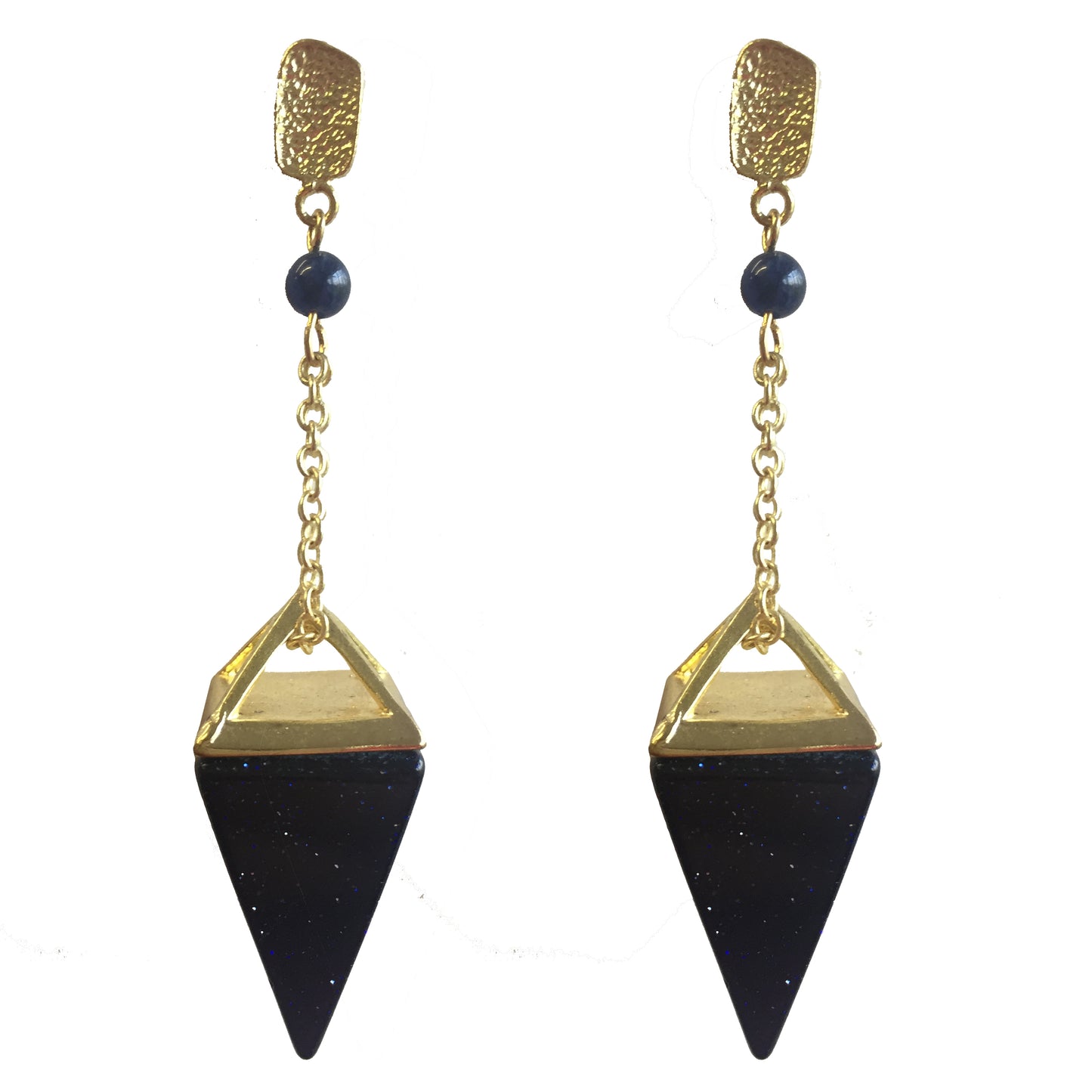 Boucles d'oreilles pyramide noire