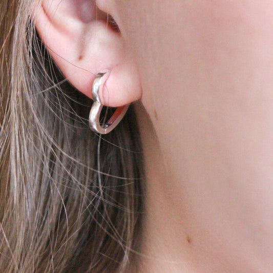 Boucles d'oreilles coeur en argent