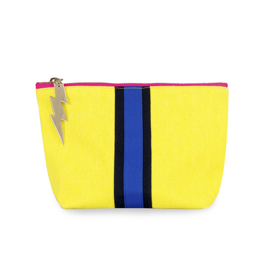 Small Yellow Stripe Makeup Bag
