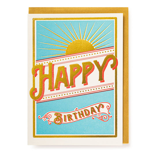 Sunshine Happy Birthday | Letterpress Cards | Large Cards