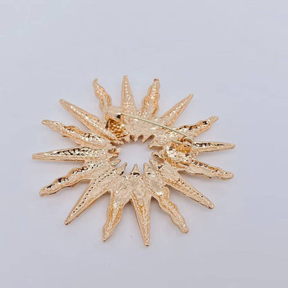 Vintage Metal Hollow Sun Brooch