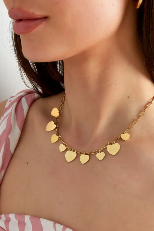 Heart Pendant Necklace - Gold