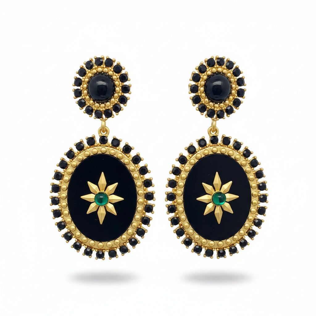 Vintage Oval Dangle Earrings