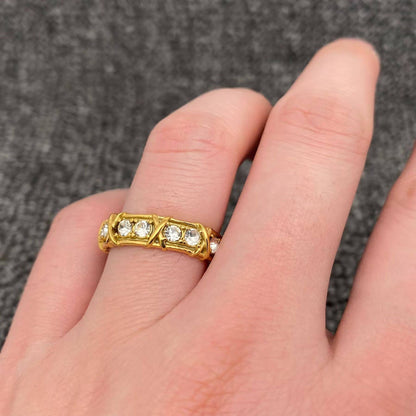 Full X Texture Cubic Zirconia Ring