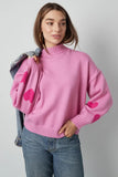 Heart Sleeve Jumper -Light Pink