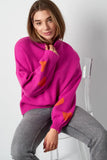 Heart Sleeve Jumper -Pink/Orange