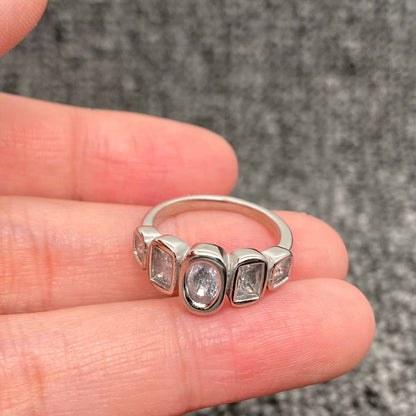 5 Stone Zircon and Gold Ring