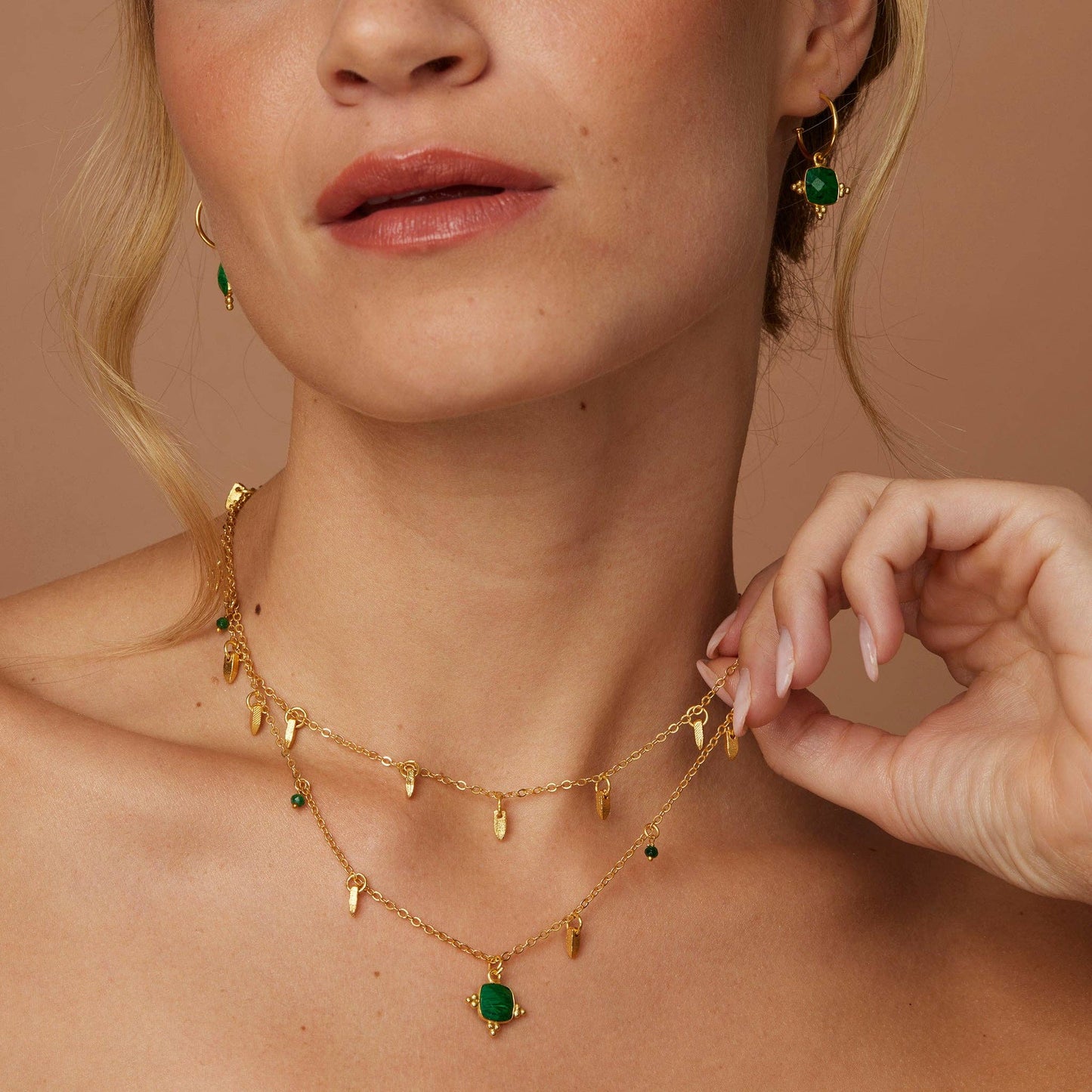 Malachite Droplet Necklace