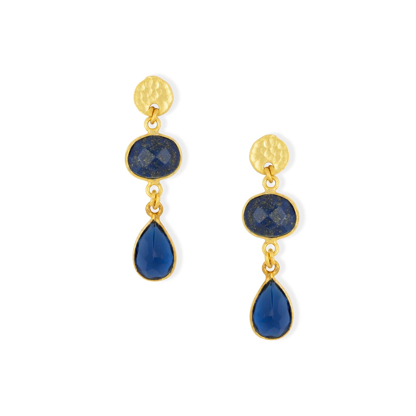 Double Drop Navy Earrings