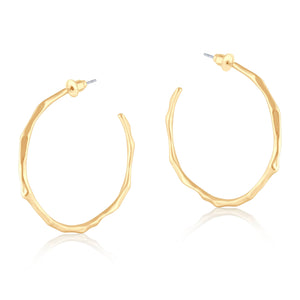 Branch Shaped Hoop Earrings - Gold