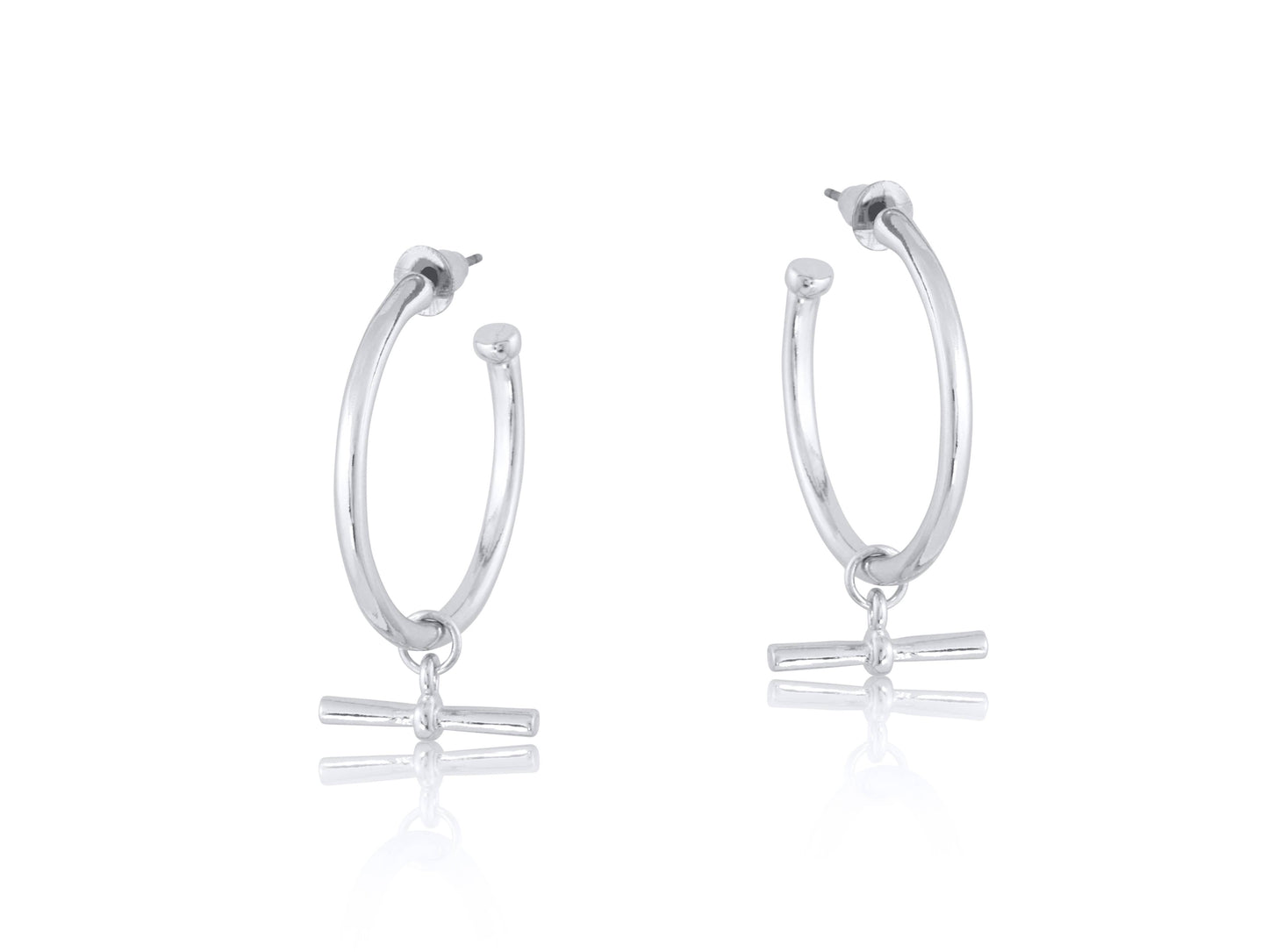 Silver T-bar Hope Earrings