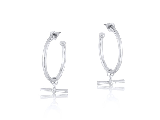Silver T-bar Hope Earrings
