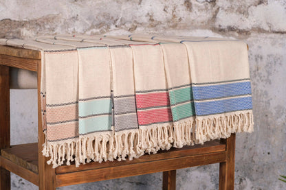 Blue and Black stripe Turkish Peshtemal Hand Towel