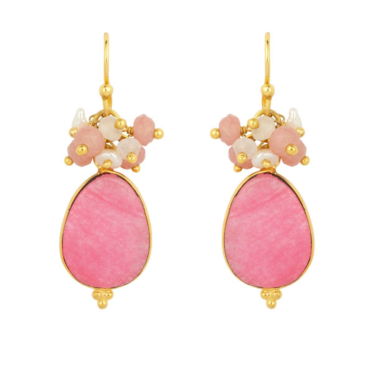Pendientes de jade rosa