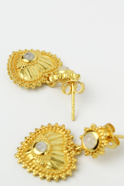 Crystal Quartz Heart Drop Earrings