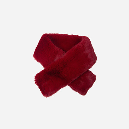 Short faux fur scarf - Berry