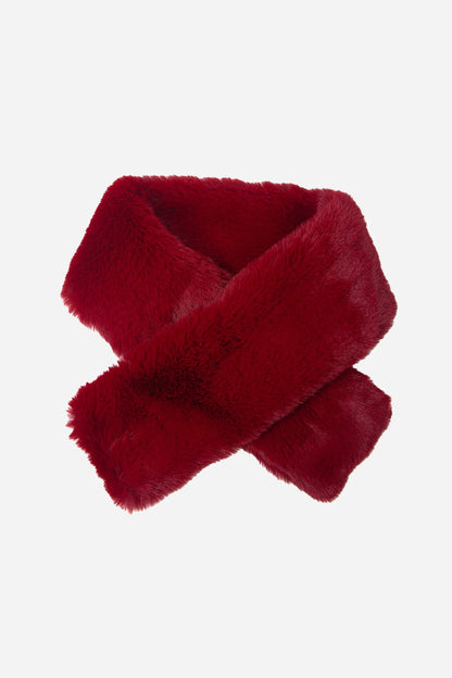 Short faux fur scarf - Berry
