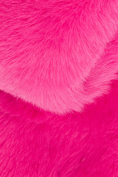 Short faux fur scarf - Hot Pink