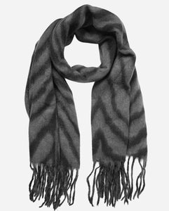 Dark Grey Two Tone Tiger Stripe Scarf