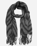 Dark Grey Two Tone Tiger Stripe Scarf