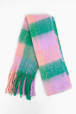 Checked Blanket Scarf - Green/Lilac