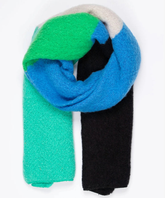 Heavyweight Scarf - Blue/Green, Colour Block