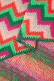 Heavyweight Scarf - Green/Fuchsia, Zig Zag