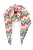 Heavyweight Scarf - Green/Fuchsia, Zig Zag