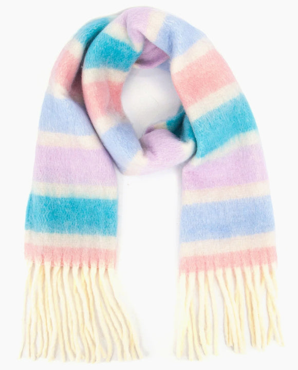 Heavyweight Scarf - Blue/Pink, Stripe