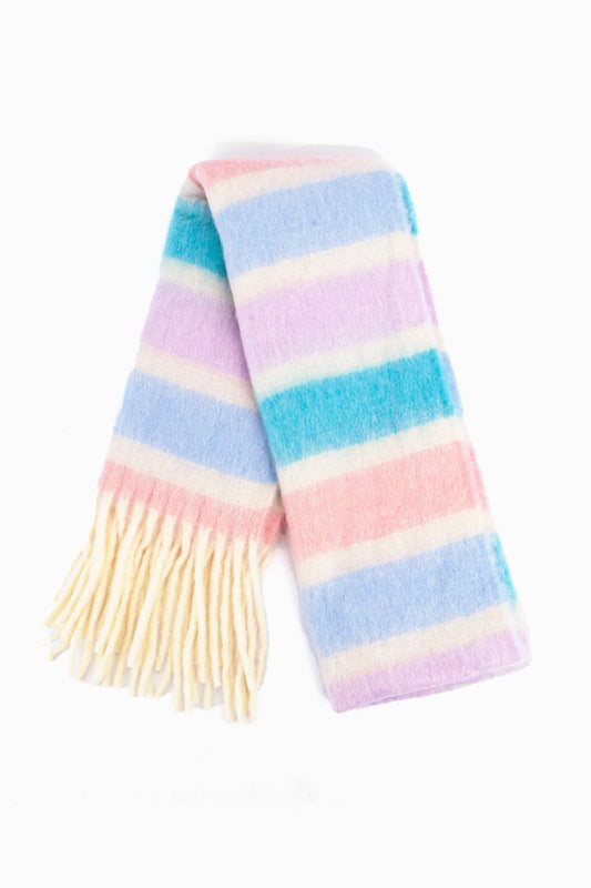 Heavyweight Scarf - Blue/Pink, Stripe