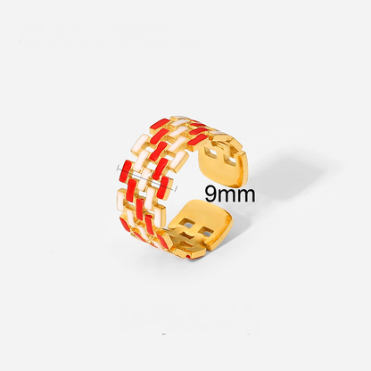Coloured Woven Enamel Ring