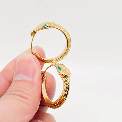 Textured Snake Hoops