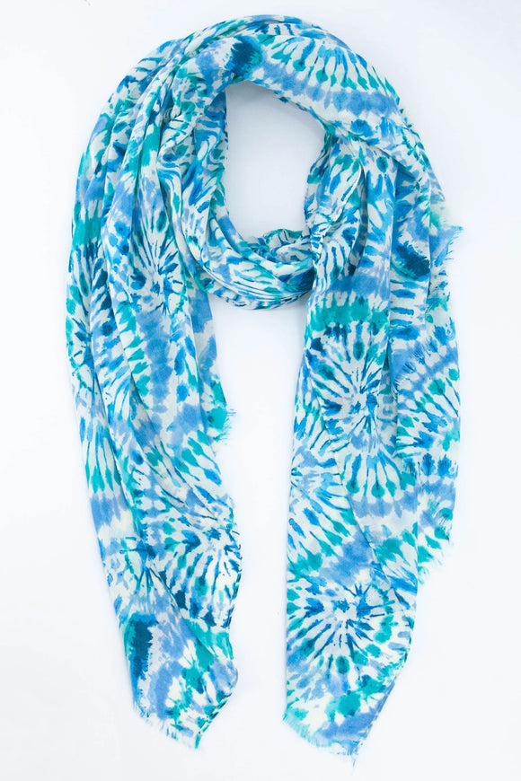 Supersoft Blue Tie dye scarf/sarong
