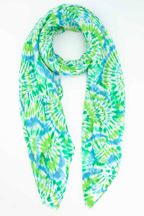 Supersoft Green Tie dye scarf/sarong