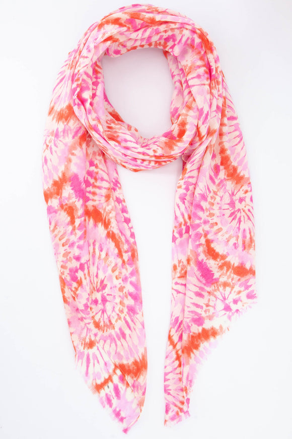 Supersoft Pink Tie dye scarf/sarong