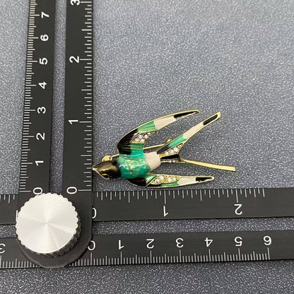 Rhinestone Enamel Swallow Brooch